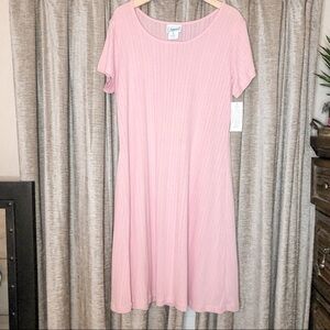 NWT Vintage National Since 1952 Pink Pointelle Short Sleeve Dress Size Medium